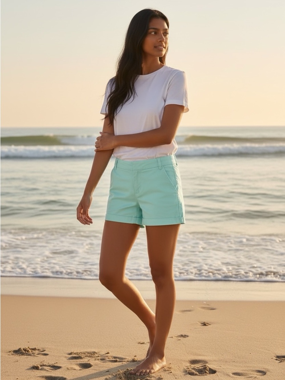 J Crew Chino Shorts Size 00 Mint Green 100% Cotton - Picture 2 of 11